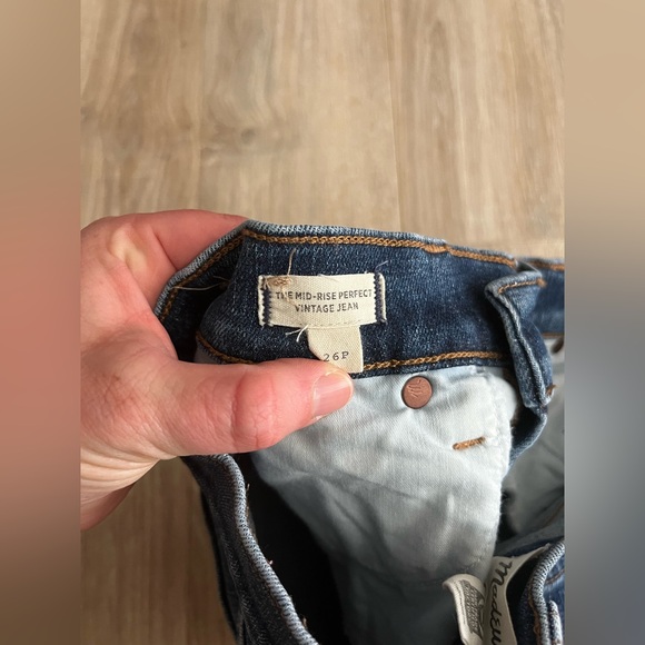 Madewell Women’s The Petite Mid-Rise Perfect Vintage Jeans Deming Wash Size 26P - Picture 5 of 8
